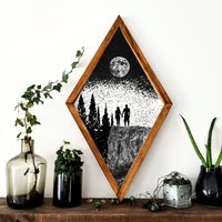 Berg Holz Wand Kunst| Bergliebhaber | Wald Wandkunst| Berggipfel Wanddeko Altholz Wandkunst Einweihungsgeschenk Hochzeit von beARTwood