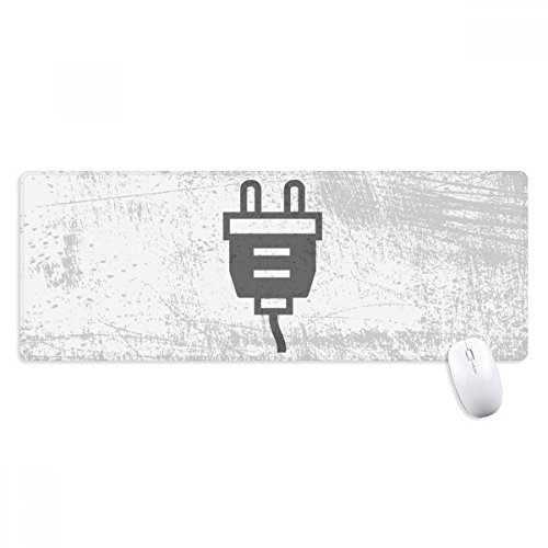 beatChong Schwarz-Ladekabel Steckdose Muster Anti-Rutsch-Mousepad Große Erweiterte Spiel Büro titched Kanten Computer-Mat Geschenk von beatChong