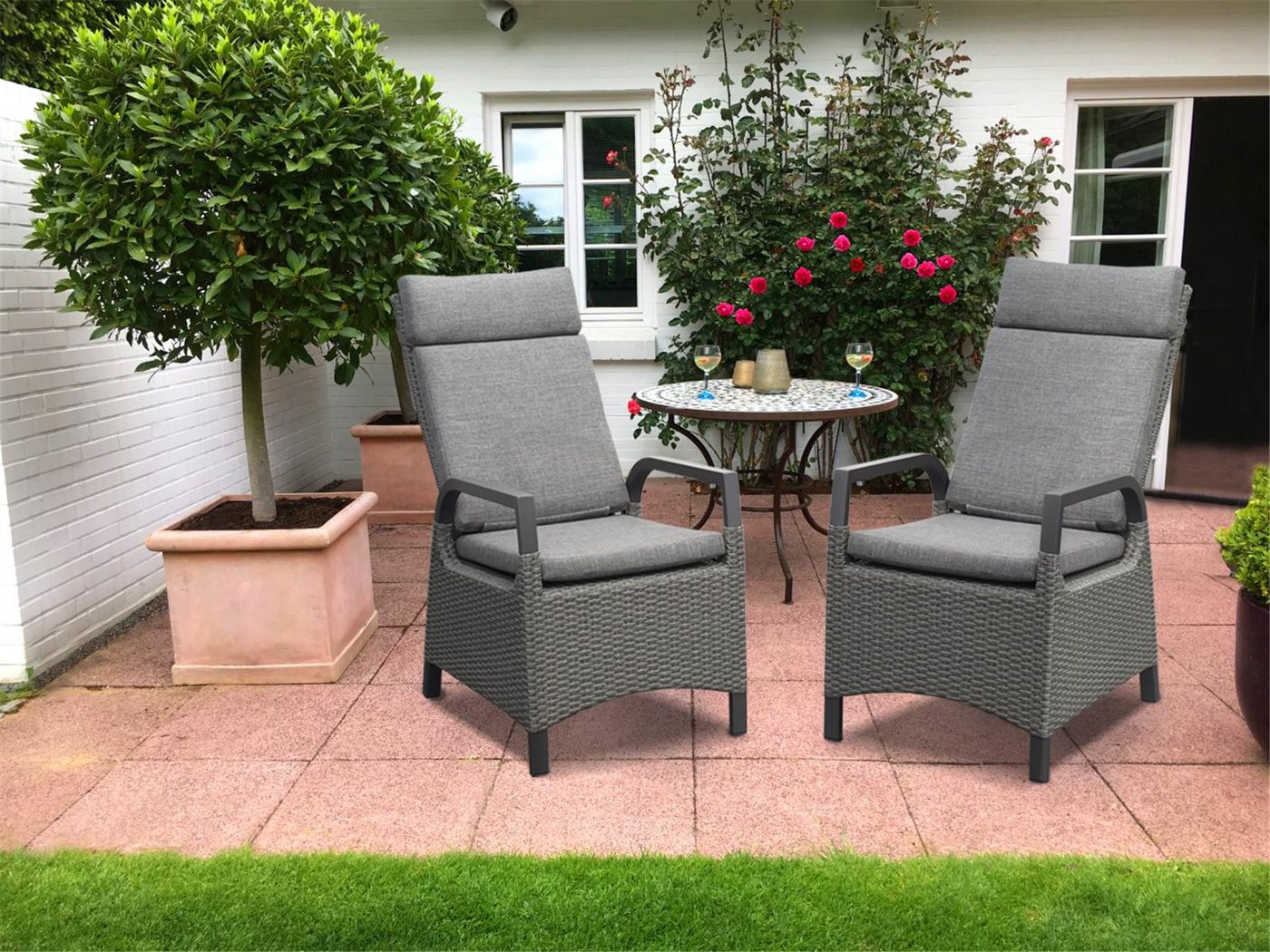 bellavista - Home&Garden® Gartensessel 2er Set Aluminium Gartensessel Sydney (Set, 2-St), Relaxfunktion, Rückenlehne stufenlos verstellbar von bellavista - Home&Garden®