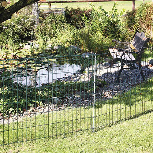 bellissa Teichschutzzaun - 7513 - Dekorativer Zierzaun für Abgrenzungen im Garten - 116 x 80 cm, grün - 5er Set von bellissa