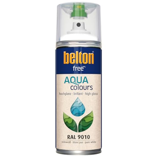 belton free Wasserlack RAL 9010 reinweiß, hochglänzend, 400 ml - Geruchsneutral von belton