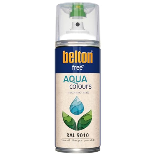 belton free Wasserlack RAL 9010 reinweiß, matt, 400 ml - Geruchsneutral von belton