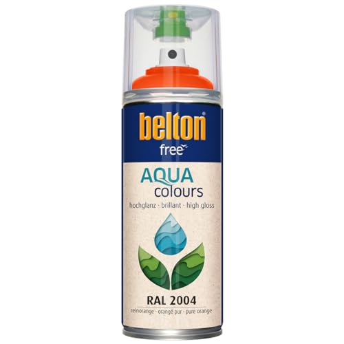 belton free Wasserlack RAL 2004 reinorange, hochglänzend, 400 ml - Geruchsneutral von belton