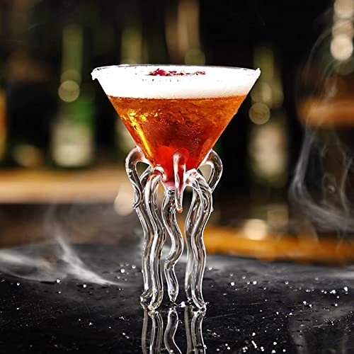 Belupai 4 Stück Lustige Martini-Gläser, Einzigartige Cocktailgläser, Transparente Glasbecher für Margarita, Whisky, Champagner, Bier, Trinkglas für Küche, Bar, Party, Hochzeit(Klar) von belupai