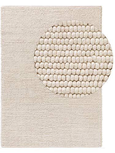 benuta NATURALS Wollteppich Beads Cream 120x170 cm - Naturfaserteppich aus Wolle von benuta NATURALS