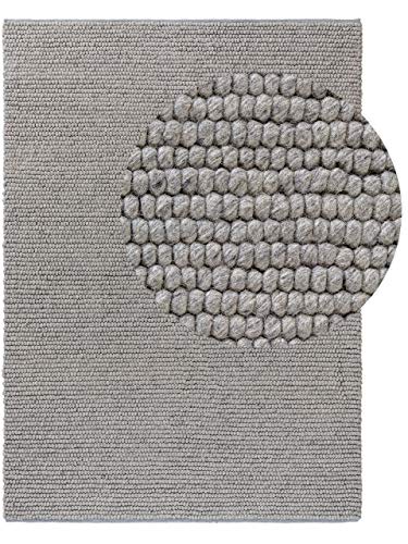 benuta NATURALS Wollteppich Beads Grau 80x150 cm - Naturfaserteppich aus Wolle von benuta NATURALS