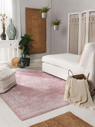 benuta pop Teppich Laury - Kunstfaser - Rechteckig & im Style: Vintage - Pflegeleicht für Wohnzimmer Schlafzimmer, Rosa, 160x230 cm von benuta