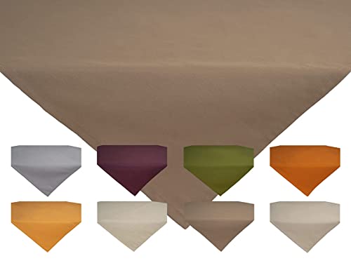 beties „Wunschton“ Mitteldecke ca. 80x80 cm quadratisch Tischdecke in großer Auswahl – EIN idealer Uni Begleiter (deep-Taupe) von beties