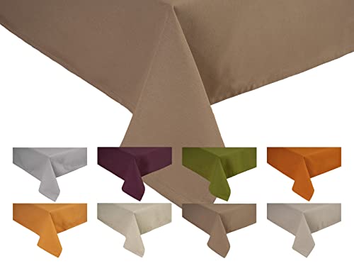 beties „Wunschton“ Tischdecke ca. 130x130 cm Tischtuch für Küchentisch Esstisch in großer Sortiments- und Größenauswahl – EIN idealer Uni Begleiter (deep-Taupe) von beties