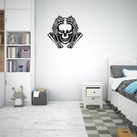 Schädel-Metallwand-Kunst-Dekor, Große Metallwandkunst Für Büro, Schwarze Jugendzimmer, Im Freien, Gamer-Wanddekoration von bigMetalWallArt