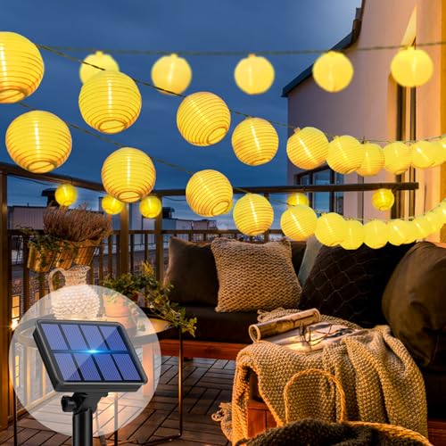 bitjam Solar Lichterkette Aussen, 18M 40LED Lampions Außen Wetterfest 8 Modi Solarlichterkette Outdoor IP65 Wasserdicht für Garten Balkon Terrasse Hof Party Hochzeit, Warmweiß von bitjam