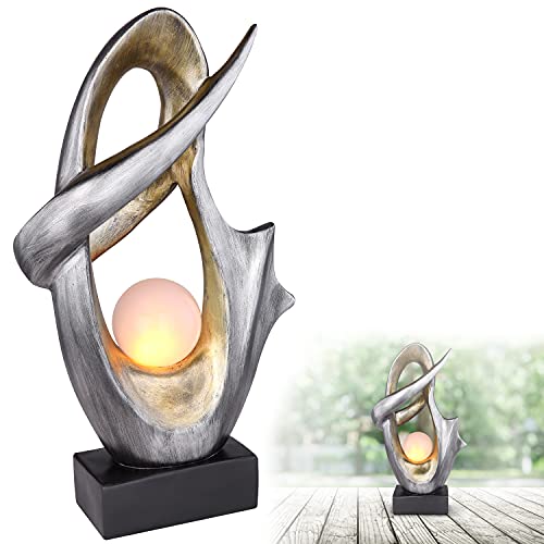 bmf-versand Solarleuchte Garten für Außen Deko - Gartendeko Skulptur mit Solarlampe - Gartenlampen Solar LED mit Schalter - Gartenlampe Höhe 45 cm - Warmweißes Licht Kunststoff von bmf-versand