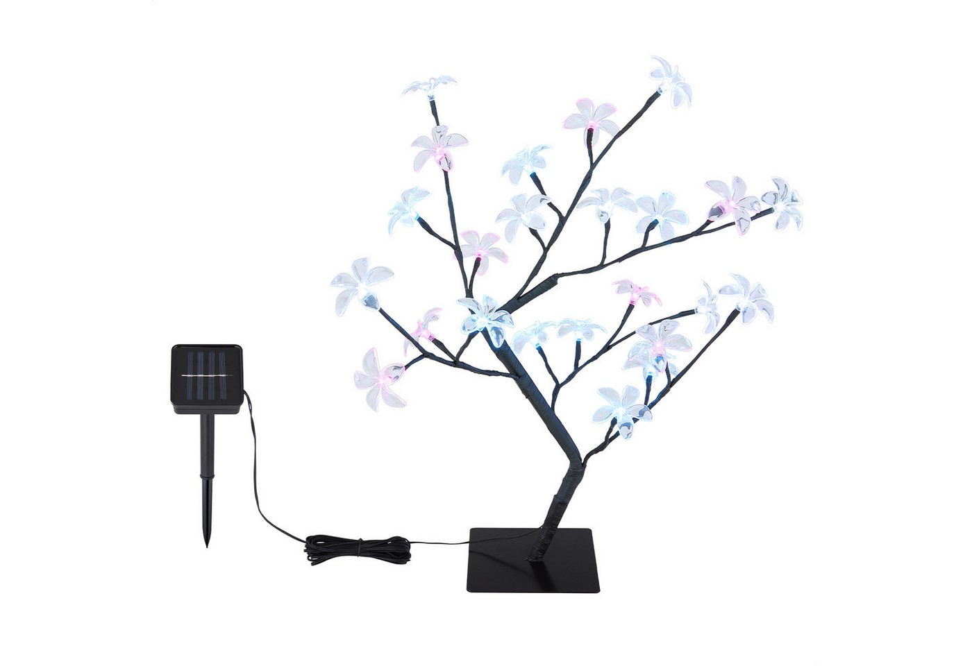 bmf-versand LED Solarleuchte Solarleuchte Garten Baum Bunt Solarlampe Außen Außenleuchte Solar mit, Schalter, Gartenleuchte, Dekolampe, LED fest integriert, bunt, Gartendeko, Dekoleuchte, Gartenbeleuchtung, Außenlampe von bmf-versand