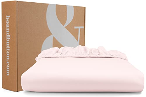 bo&button® Mako Satin Spannbettlaken | Echte Bio Luxusqualität | ALLE GRÖßEN für Matratzen & Boxspringbett Topper | 100% Baumwolle, GOTS & Fairtrade | 140x200 cm (für Topper), Blush Rosa von bo&button