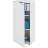 Büroschrank weiß (Tür links) 40 x 116,3 x 40,3 cm – Büro-Schrank 3 Ordner, Aktenschrank 2 Einlegeböden von boho office