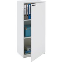 Büroschrank weiß (Tür rechts) 40 x 116,3 x 40,3 cm – Büro-Schrank 3 Ordner, Aktenschrank 2 Einlegeböden von boho office