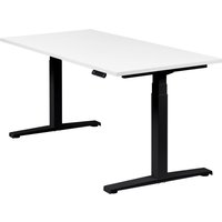 Höhenverstellbarer Schreibtisch "Basic Line", schwarz, Tischplatte 160 x 80 cm weiß, elektrisch höhenverstellbar, Stehschreibtisch, Tischgestell von boho office