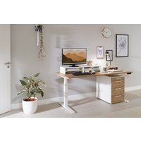 Höhenverstellbarer Schreibtisch "Basic Line", weiß, Tischplatte 120 x 80 cm weiß, elektrisch höhenverstellbar, Stehschreibtisch, Tischgestell von boho office