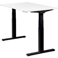 Höhenverstellbarer Schreibtisch "Premium Line", schwarz, Tischplatte 120 x 80 cm weiß, elektrisch höhenverstellbar, Stehschreibtisch, Tischgestell von boho office