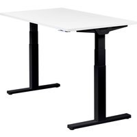 Höhenverstellbarer Schreibtisch "Premium Line", schwarz, Tischplatte 140 x 80 cm weiß, elektrisch höhenverstellbar, Stehschreibtisch, Tischgestell von boho office