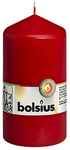 Bolsius Stumpenkerze, für Innen- und Außenbereich, 130 x 70 mm, rot von bolsius