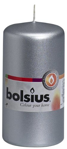 Bolsius Stumpenkerze 120/60 (10 Stück) - silber von bolsius