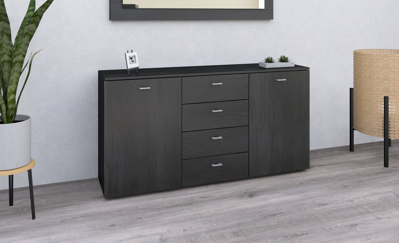 borchardt Möbel Sideboard Scala, Breite 139 cm, höhenverstellbare Einlegeböden, kleine Griffe von borchardt Möbel