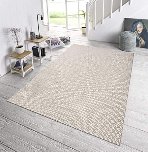 NORTHRUGS In- und Outdoor Teppich Coin 160x230cm - Wetterfest Modern Plain Allover Unifarben Design Läufer für Balkon Terrasse Garten Wintergarten Wohnzimmerteppich Wasserfest in Grau von NORTHRUGS