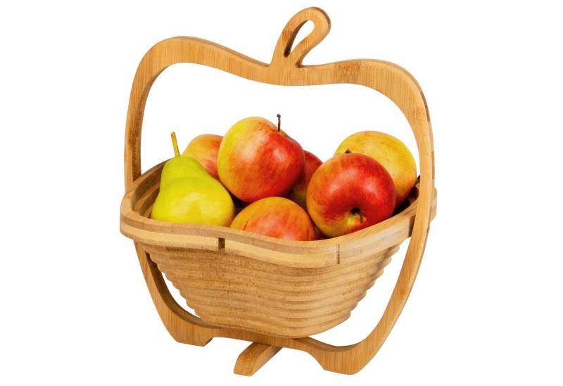 bremermann Obstschale faltbarer Obstkorb, Apfel-Design, Bambus ca. 26,7 x 30 x 22,5 cm von bremermann