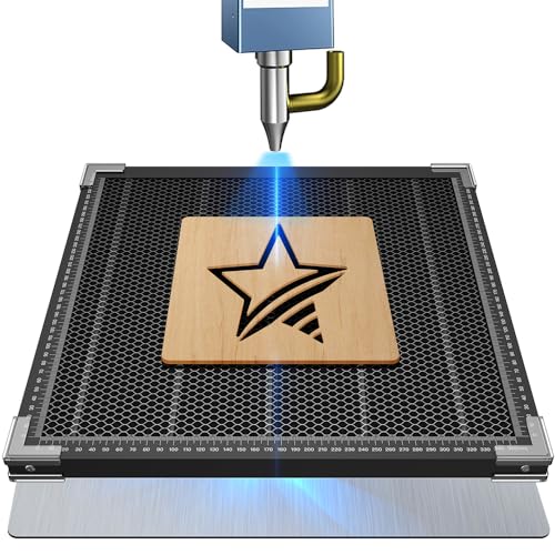 Bsdonte Laser Graviermaschine Honeycomb Arbeitstisch - 400x400x22mm Aluminium Wabentisch Laser Wabengitter Waben Arbeitsplatte mit Aluminiumplatte, Waage, Eckenschutz Wabenfläche 350x350mm von bsdonte