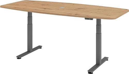 bümö Konferenztisch elektrisch höhenverstellbar 220x103 in Asteiche, Gestell: Graphit - elektrischer Besprechungstisch oval mit Memoryfunktion höhenverstellbarer Meetingtisch bümö Konferenztisch elektrisch höhenverstellbar 220x103 in Asteiche, Gestell: Graphit - elektrischer Besprechungstisch oval mit Memoryfunktion höhenverstellbarer Meetingtisch von bümö