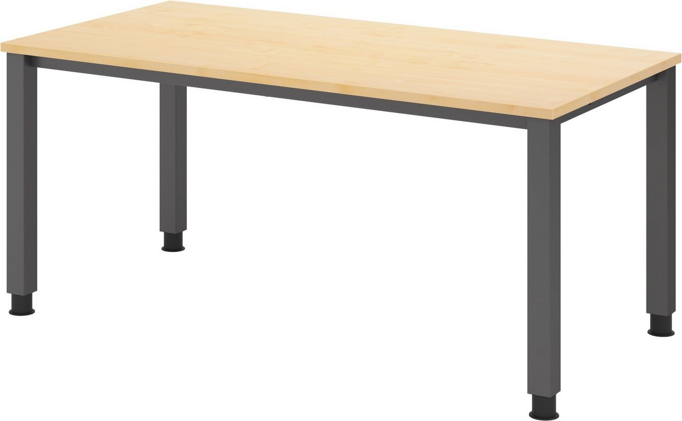 bümö Schreibtisch Q-Serie, Gestell: graphit, Rechteck: 160 x 80 cm - Dekor: Ahorn von bümö