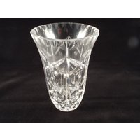 Kristall Blumenvase 16, 25 cm, Studio Glas, Eapg, Geschliffenes Sammler Glas von burnedbunny