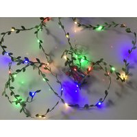 Grüne Blätter Farbige Lichterketten 4M String Lichterkette, Frühlingsdekoration, Batterie, Weihnachtsdekoration von byDaisies