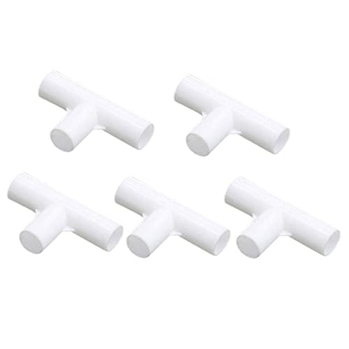 bzcemind 5 Stück 12 mm PVC gerade Winkelverbinder Kreuzverbinder T-Verbinder PVC Rohrverschraubung DIY Zelt Feste Fittings NO.T 90 Grad von bzcemind