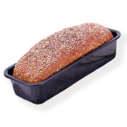 chg Kastenform, Königskuchenform, Brotbackform in Emaille, 32 x 13 x 7 cm, schnitt- und kratzfest, umweltfreundlich, Made in Germany, schwarz gesprenkelt, SET 363-02 von c|h|g