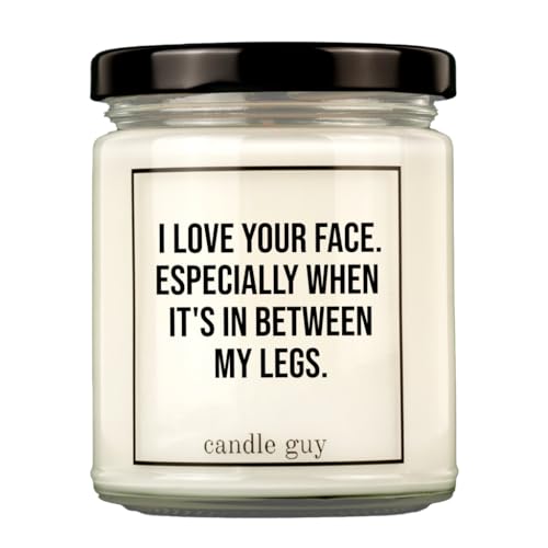 candle guy Duftkerze | I Love Your Face Especially When It's In Between My Legs | Handgemacht aus 100% Sojawachs | 70 Stunden Brenndauer von candle guy