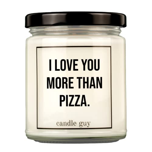 candle guy Duftkerze | I love you more than pizza. | Handgemacht aus 100% Sojawachs | 70 Stunden Brenndauer von candle guy