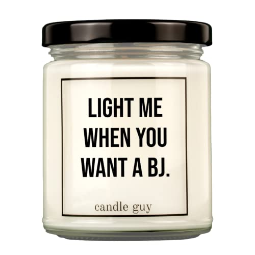 candle guy Duftkerze | Light me when you want a BJ. | Handgemacht aus 100% Sojawachs | 70 Stunden Brenndauer von candle guy
