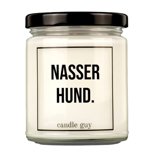 candle guy Duftkerze | Nasser Hund. | Handgemacht aus 100% Sojawachs | 70 Stunden Brenndauer von candle guy