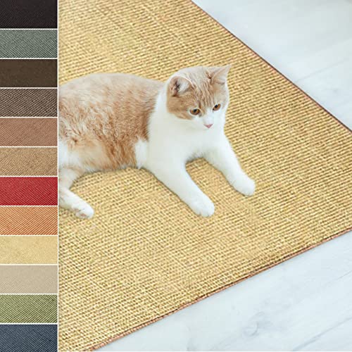 casa pura Katzen Kratzmatte aus Natur Sisal Kratzteppich Kratzmöglichkeiten für Katzen Kratzmöbel für Wand oder Boden - robust & waschba 100 x 200 Natur von casa pura