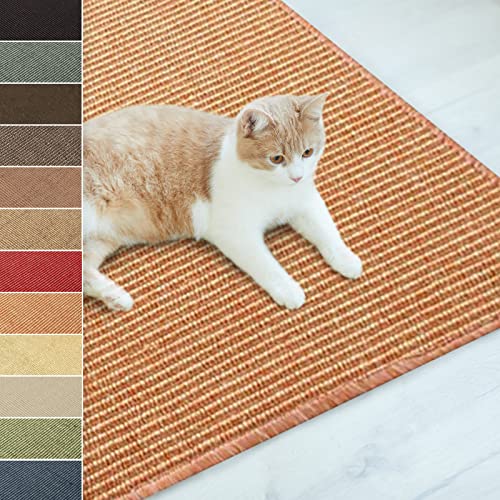 casa pura Katzen Kratzmatte aus Natur Sisal Kratzteppich Kratzmöglichkeiten für Katzen Kratzmöbel für Wand oder Boden - robust & waschba 160 x 200 Terra von casa pura