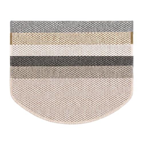 casa pura Stuffenmatten innen 15 Stück, habrund Selbstklebend in Sisal-Optik Treppenstuffen Matten Natur 65x23,5 cm von casa pura