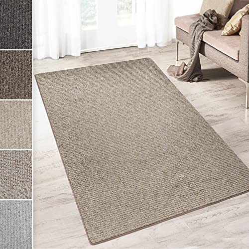 casa pura Teppich Läufer Carlton | Flachgewebe dezent Gemustert | Teppichläufer in vielen Größen | als Küchenläufer, Flurläufer (Beige - 66x250 cm) von casa pura