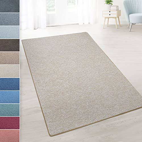 casa pura Teppich Läufer London - Meterware - Teppichläufer für Wohnzimmer, Flur, Küche - Flacher Schlingenflor (Beige - 200x100 cm) von casa pura