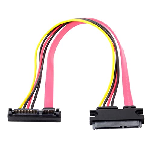 chenyang CY SATA Verlängerungskabel,SATA III 3.0 7+15 22 Pin SATA Stecker auf Buchse 90 Grad UP abgewinkeltes Daten-Verlängerungskabel 30cm von chenyang