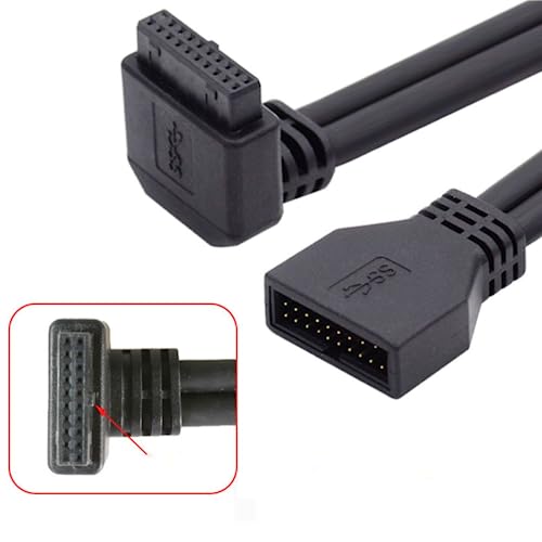 chenyang USB 3.0 20Pin 19Pin Motherboard 90 Degree Down Angled Extension Cable 5Gbps von chenyang