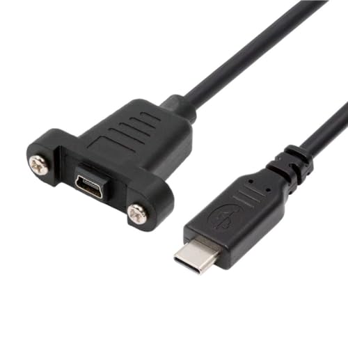 chenyang USB C auf Mini USB 2.0 5Pin Datenlade Verlängerungskabel mit Löchern für die Plattenmontage 30cm von chenyang