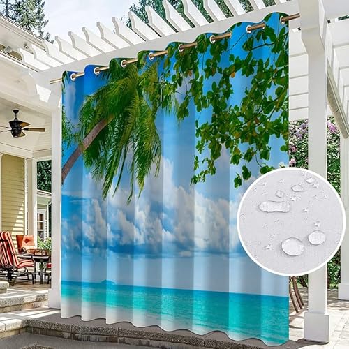 chenyu Wetterfest, wasserdicht, UV-Schutz, Outdoor-Vorhänge, Sichtschutz, Sonnenschutz, Verdunkelungsvorhang für Pavillon, Balkon, Garten, Terrasse, (B 2,1 m x H 2,3 m, 27) von chenyu