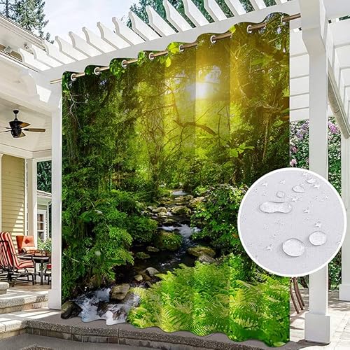 chenyu Wetterfest Wasserdicht UV-Schutz Outdoor Vorhänge Sichtschutz Sonnenschutz Verdunkelungsvorhang für Pavillon Balkon Garten Terrasse (W2,64 m x H2,13 m,1) von chenyu